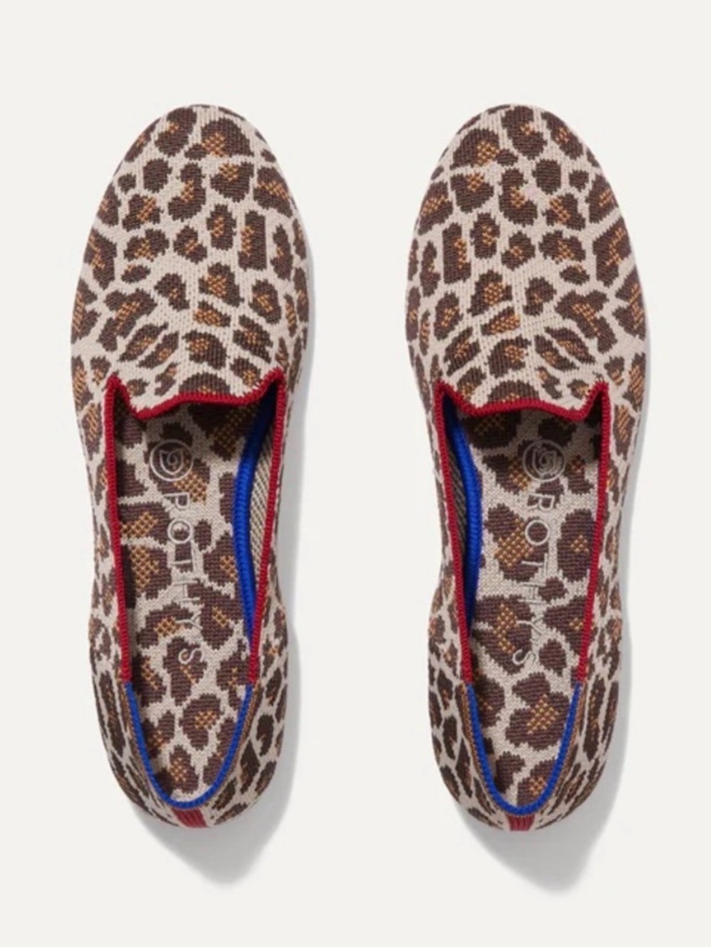 Rothy’s Leopard Print Mocha Spot Slip-On Rounded Flats